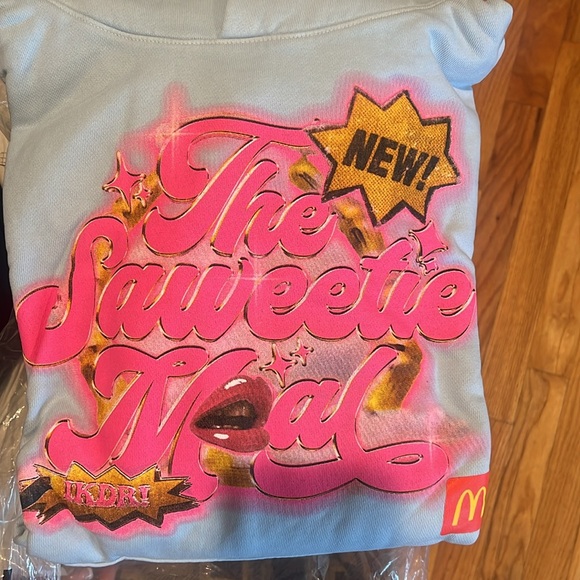 McDonald's Saweetie Meal Blue Hoodie with Pink and Gold Graphics - Picture 3 of 4